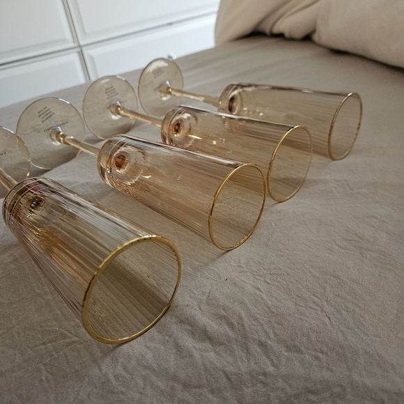 NWT Anthropologie Rochelle Champange Flutes Set Of 4 Rare - Picture 5 of 9